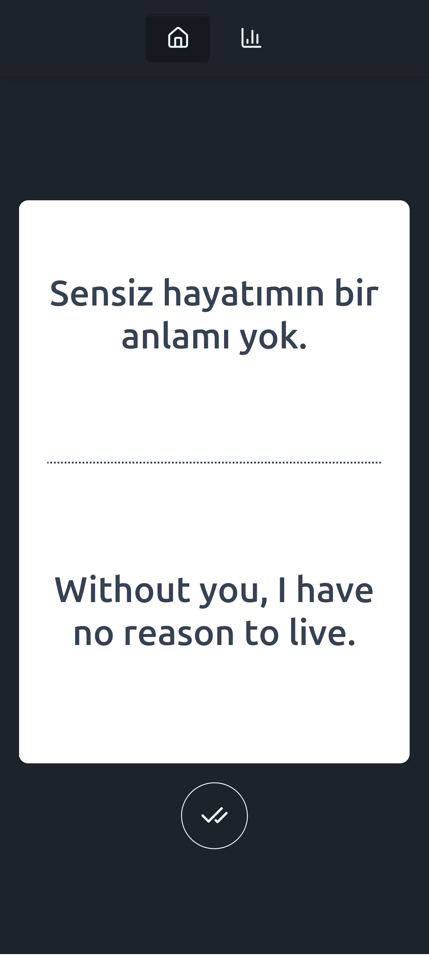 Sentence translation challenge after reveal.